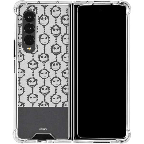 Disney The Nightmare Before Christmas Jack Skellington Face Expressions pattern Galaxy Z Fold4 5G Clear Case