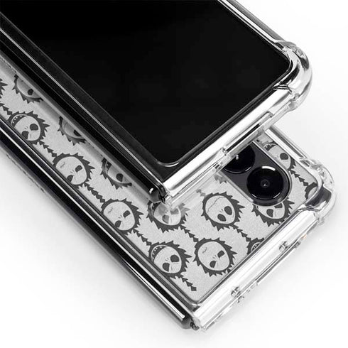 Disney The Nightmare Before Christmas Jack Skellington Face Expressions pattern Galaxy Z Fold4 5G Clear Case