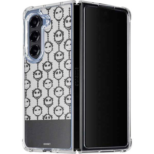 Disney The Nightmare Before Christmas Jack Skellington Face Expressions pattern Galaxy Z Fold5 5G Clear Case