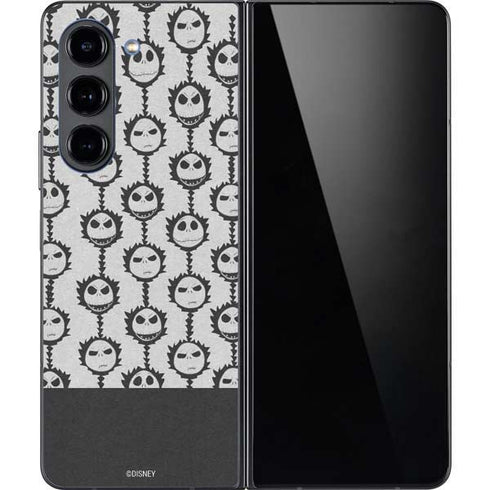 Disney The Nightmare Before Christmas Jack Skellington Face Expressions pattern Galaxy Z Fold5 5G Skin