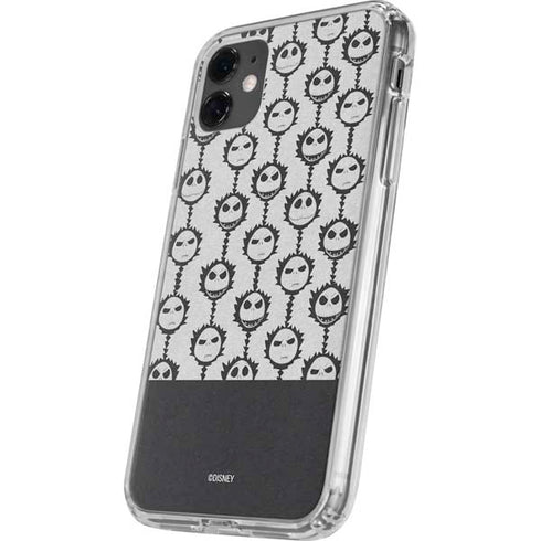 Disney The Nightmare Before Christmas Jack Skellington Face Expressions pattern iPhone 11 Clear Case