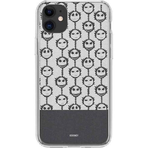 Disney The Nightmare Before Christmas Jack Skellington Face Expressions pattern iPhone 11 Clear Case