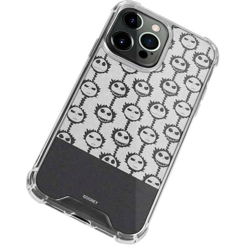 Disney The Nightmare Before Christmas Jack Skellington Face Expressions pattern iPhone 14 Pro Clear Case