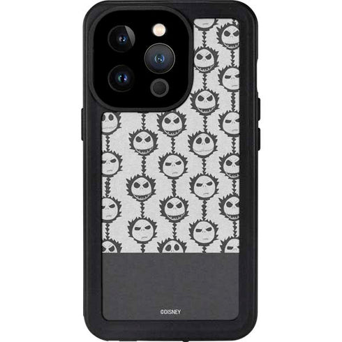 Disney The Nightmare Before Christmas Jack Skellington Face Expressions pattern iPhone 14 Pro Waterproof Case
