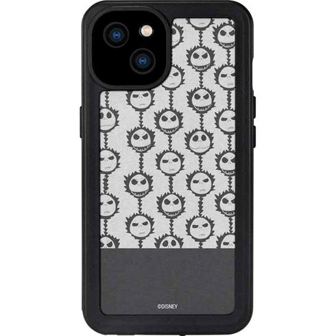 Disney The Nightmare Before Christmas Jack Skellington Face Expressions pattern iPhone 15 Plus Waterproof Case