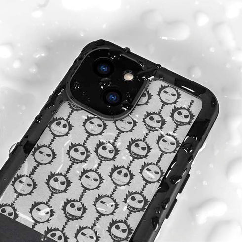 Disney The Nightmare Before Christmas Jack Skellington Face Expressions pattern iPhone 15 Plus Waterproof Case