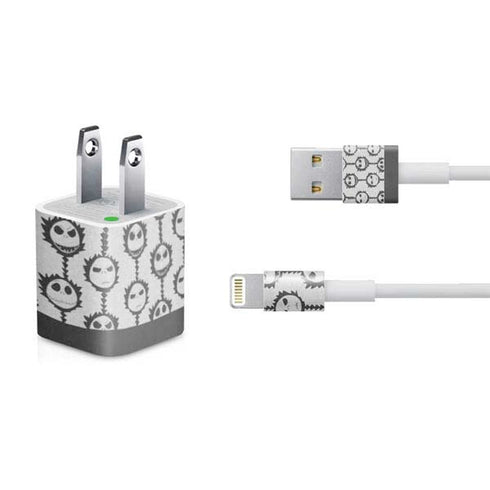 Disney The Nightmare Before Christmas Jack Skellington Face Expressions pattern iPhone Charger (5W USB) Skin