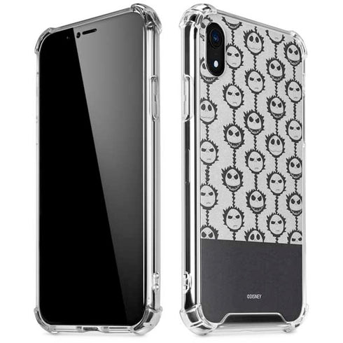 Disney The Nightmare Before Christmas Jack Skellington Face Expressions pattern iPhone XR Clear Case