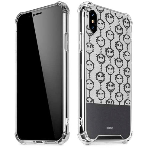 Disney The Nightmare Before Christmas Jack Skellington Face Expressions pattern iPhone XS Max Clear Case