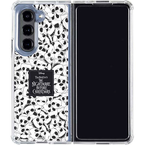 Disney The Nightmare Before Christmas Jack Skellington Pattern Galaxy Z Fold5 5G Clear Case
