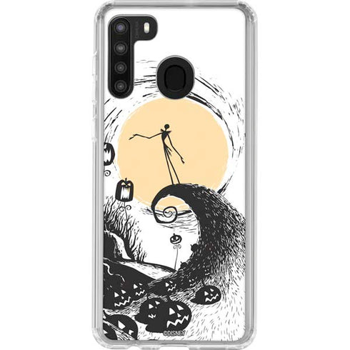 Disney The Nightmare Before Christmas Jack on Spiral Hill Art Galaxy A21 Clear Case