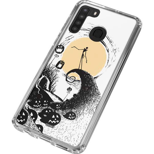 Disney The Nightmare Before Christmas Jack on Spiral Hill Art Galaxy A21 Clear Case