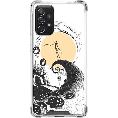 Disney The Nightmare Before Christmas Jack on Spiral Hill Art Galaxy A72 5G Clear Case
