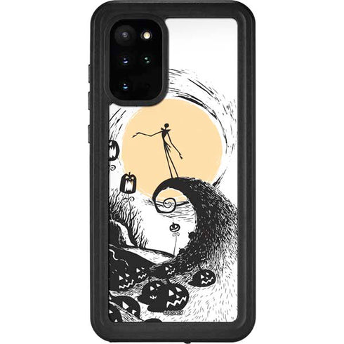 Disney The Nightmare Before Christmas Jack on Spiral Hill Art Galaxy S20 Plus Waterproof Case