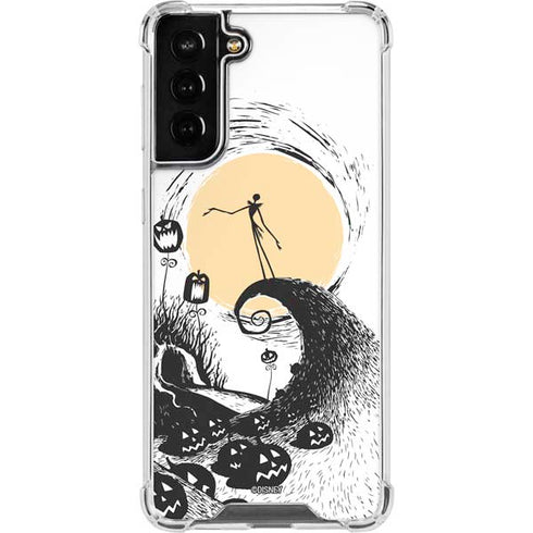 Disney The Nightmare Before Christmas Jack on Spiral Hill Art Galaxy S21 FE Clear Case