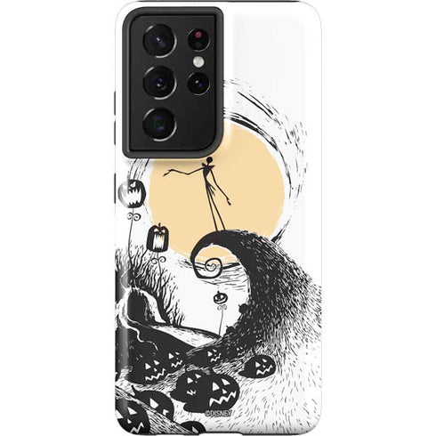 Disney The Nightmare Before Christmas Jack on Spiral Hill Art Galaxy S21 Ultra 5G Pro Case