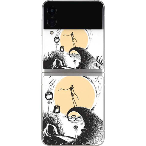Disney The Nightmare Before Christmas Jack on Spiral Hill Art Galaxy Z Flip3 5G Skin