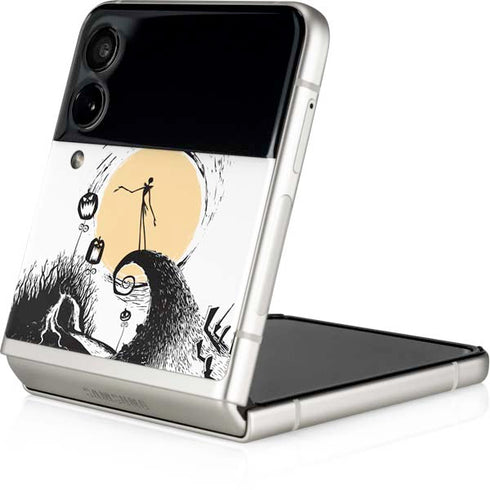 Disney The Nightmare Before Christmas Jack on Spiral Hill Art Galaxy Z Flip4 5G Skin