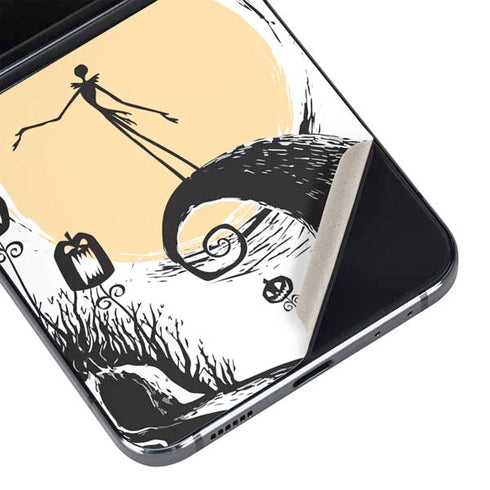 Disney The Nightmare Before Christmas Jack on Spiral Hill Art Galaxy Z Flip5 5G Skin