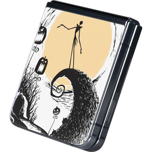 Disney The Nightmare Before Christmas Jack on Spiral Hill Art Galaxy Z Flip5 5G Skin