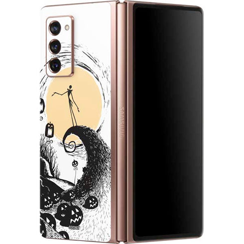 Disney The Nightmare Before Christmas Jack on Spiral Hill Art Galaxy Z Fold2 5G Skin