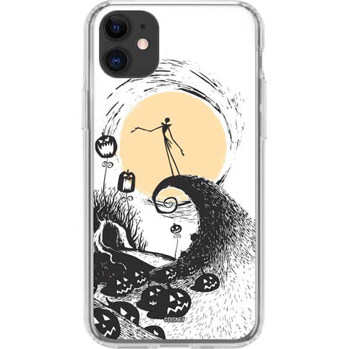 Disney The Nightmare Before Christmas Jack on Spiral Hill Art iPhone 11 Clear Case