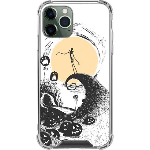 Disney The Nightmare Before Christmas Jack on Spiral Hill Art iPhone 11 Pro Max Clear Case