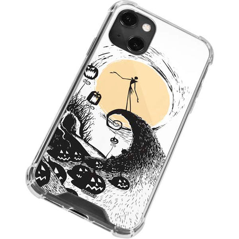 Disney The Nightmare Before Christmas Jack on Spiral Hill Art iPhone 14 Plus Clear Case