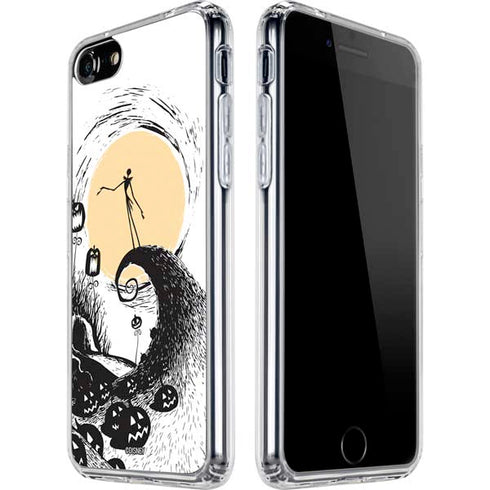 Disney The Nightmare Before Christmas Jack on Spiral Hill Art iPhone SE (2nd & 3rd Gen) Clear Case