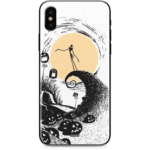 Disney The Nightmare Before Christmas Jack on Spiral Hill Art iPhone X Skin