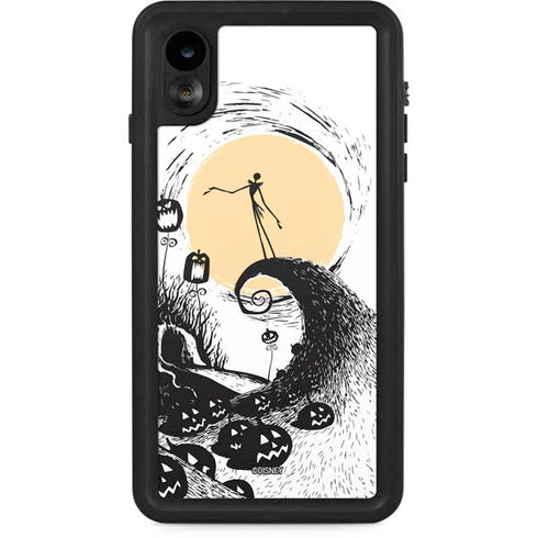 Disney The Nightmare Before Christmas Jack on Spiral Hill Art iPhone XR Waterproof Case