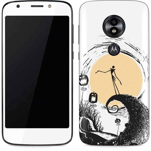 Disney The Nightmare Before Christmas Jack on Spiral Hill Art Moto E5 Play Skin