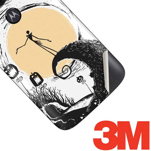 Disney The Nightmare Before Christmas Jack on Spiral Hill Art Moto E5 Play Skin