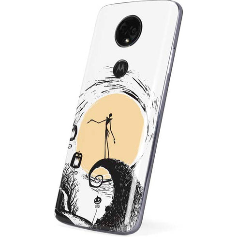 Disney The Nightmare Before Christmas Jack on Spiral Hill Art Moto E5 Plus Skin
