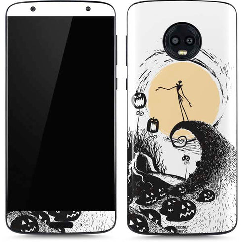 Disney The Nightmare Before Christmas Jack on Spiral Hill Art Moto G6 Skin