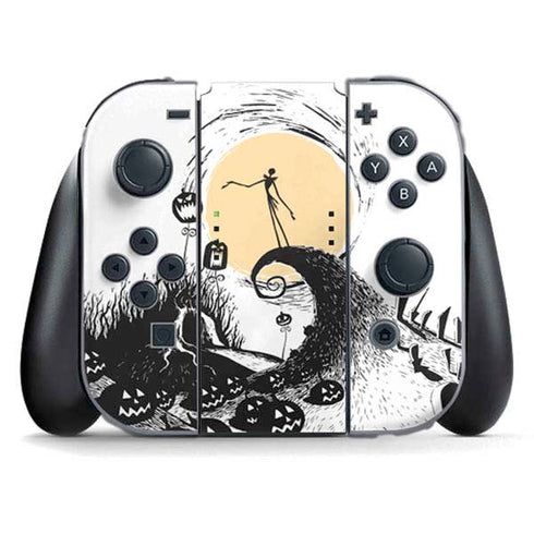 Disney The Nightmare Before Christmas Jack on Spiral Hill Art Nintendo Switch (2017-2021) Joy-Con Controller Skin