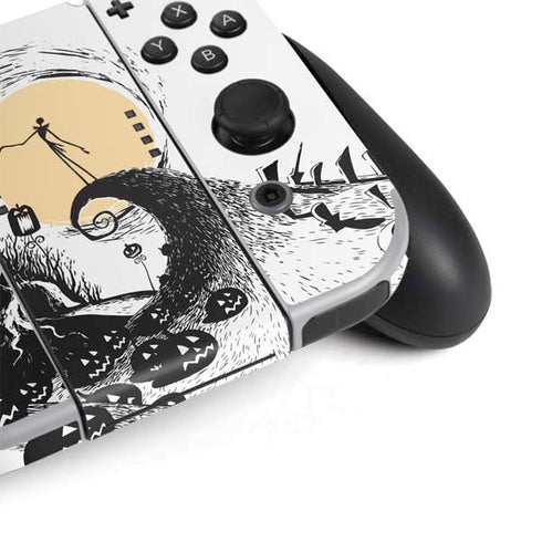 Disney The Nightmare Before Christmas Jack on Spiral Hill Art Nintendo Switch OLED (2021) Skin