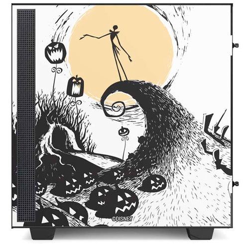 Disney The Nightmare Before Christmas Jack on Spiral Hill Art NZXT H510 Compact ATX Mid-Tower Case Skin