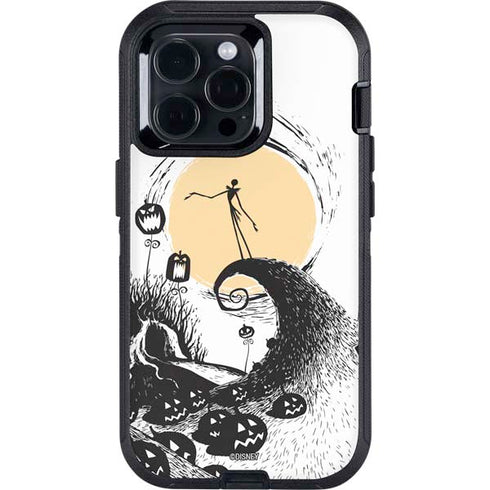 Disney The Nightmare Before Christmas Jack on Spiral Hill Art Otterbox Defender iPhone Skin
