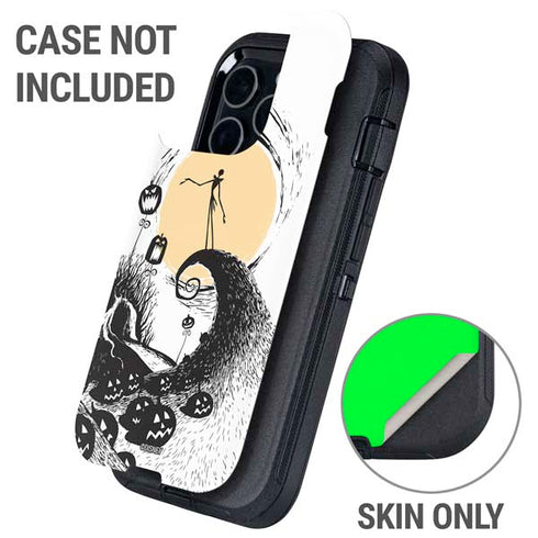 Disney The Nightmare Before Christmas Jack on Spiral Hill Art Otterbox Defender iPhone Skin