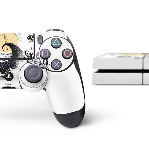 Disney The Nightmare Before Christmas Jack on Spiral Hill Art PS4 Console and Controller Bundle Skin