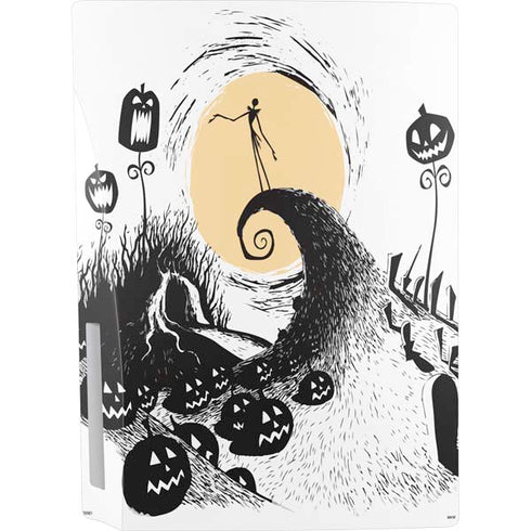 Disney The Nightmare Before Christmas Jack on Spiral Hill Art PS5 Bundle Skin