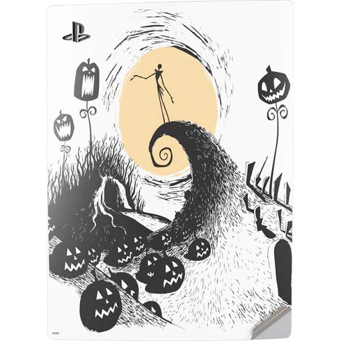 Disney The Nightmare Before Christmas Jack on Spiral Hill Art PS5 Digital Edition Console Skin