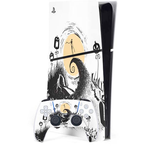 Disney The Nightmare Before Christmas Jack on Spiral Hill Art PS5 Slim Digital Edition Console Skin
