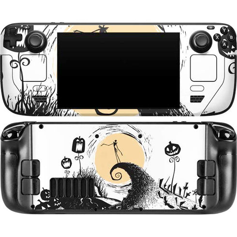 Disney The Nightmare Before Christmas Jack on Spiral Hill Art Steam Deck Handheld Gaming Computer Skin