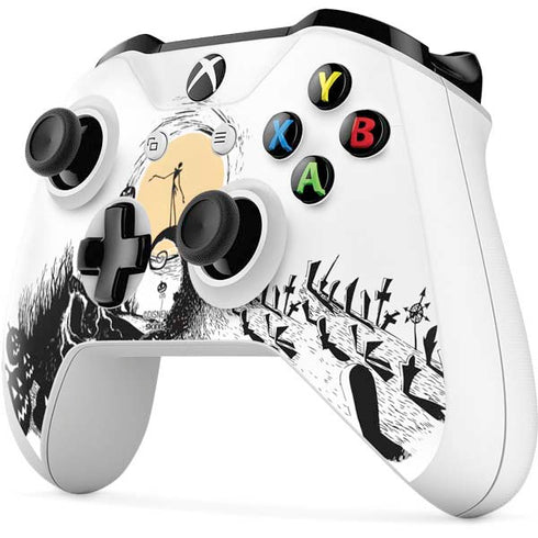 Disney The Nightmare Before Christmas Jack on Spiral Hill Art Xbox One S Controller Skin