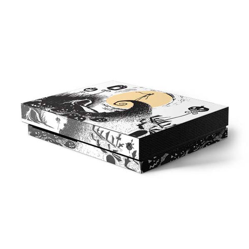 Disney The Nightmare Before Christmas Jack on Spiral Hill Art Xbox One X Console Skin