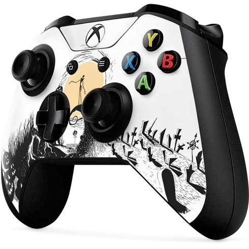 Disney The Nightmare Before Christmas Jack on Spiral Hill Art Xbox One X Controller Skin