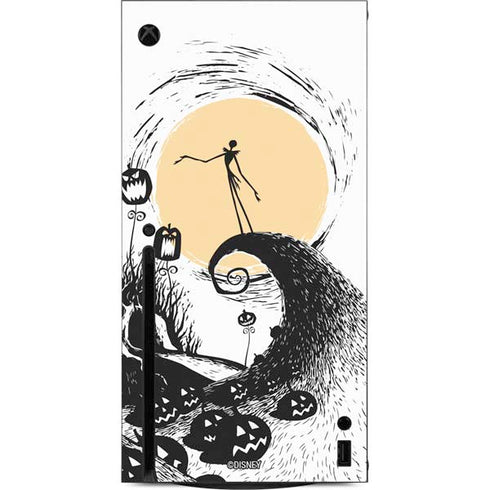 Disney The Nightmare Before Christmas Jack on Spiral Hill Art Xbox Series X Console Skin