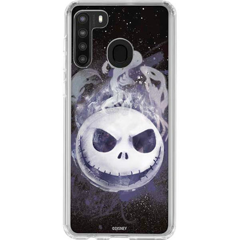 Disney The Nightmare Before Christmas Jack Skellington Face Art Galaxy A21 Clear Case